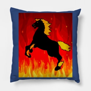 Burning Horse Out Of Flames Pillow