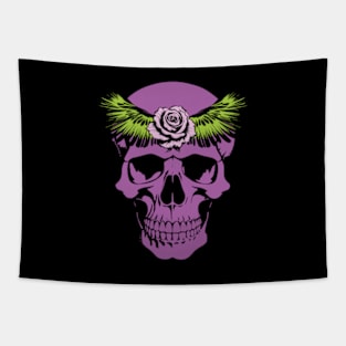 skull wings rose Tapestry