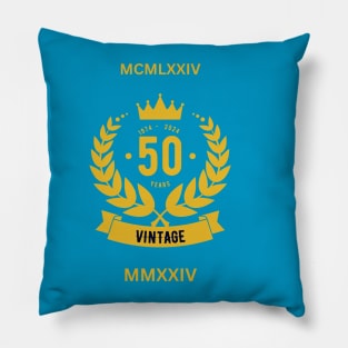 Vintage 1974 Royalty Style 50th Birthday Pillow