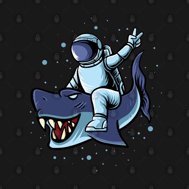 Astronaut with a blue shark by medabdallahh8