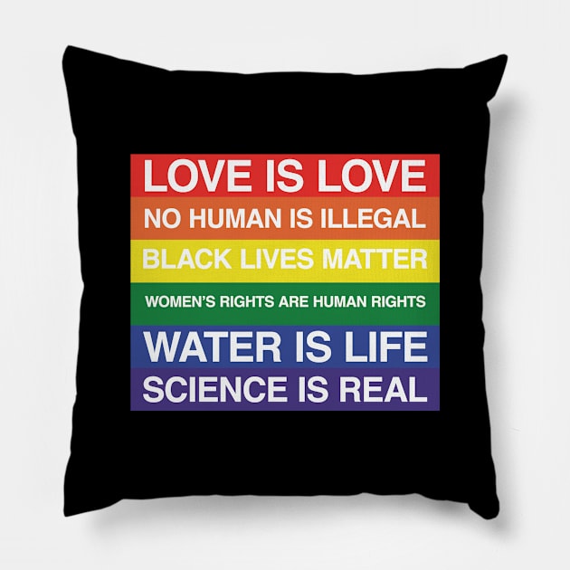 Pride Love And Rights Pillow by Rebus28