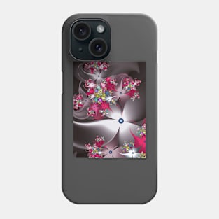 Silver and Pink Fractal Flowers Phone Case