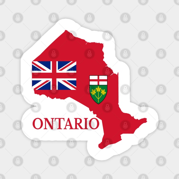 Ontario Map Flag, ON, Canada. Magnet by maro_00