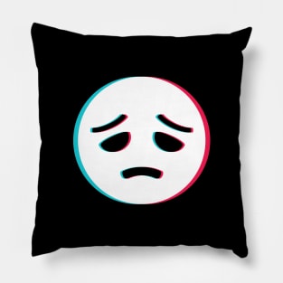 TikTok sad depressed emoji smiley White Pillow