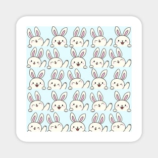 Cute White Bunny Pattern Design Magnet
