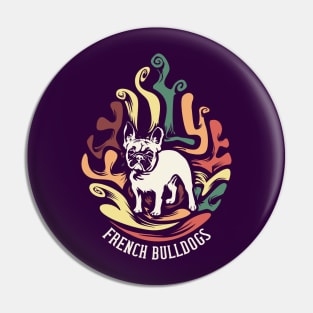 French Bulldogs | Retro design for Dog Lovers Pin