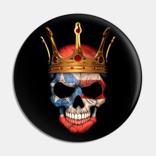 Puerto Rican Flag Skull with Crown Pin