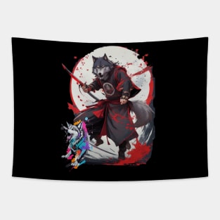 The werewolf man in samurai clothing is our signature summer shirt Tapestry