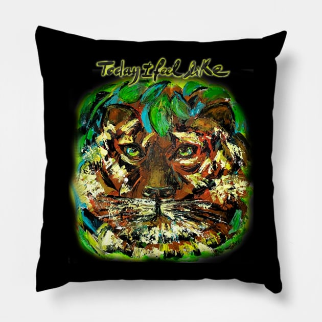 "I Feel Like..Tiger" Tshirt Collection Create by an Italian artist. Limited editions of 99! Pillow by Uaooo