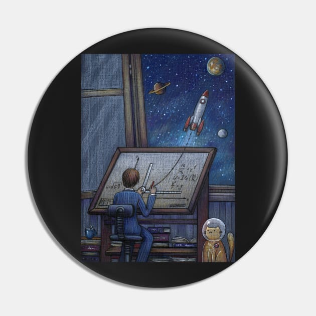 Rocket Science Pin by illustore