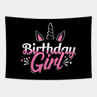 'Unicorn Birthday Girl' Cute Birthday Unicorn Gift Tapestry