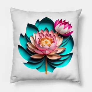 Lotus - Papercut Style Pillow