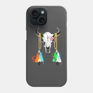 Bison Skull n' Elemental Feathers Phone Case