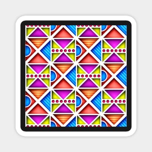 3d Geometric Pattern, Triangular Motifs Magnet