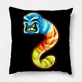 Trick Or Treat Colorful Scary Gummy Worm Tapeworm Halloween Pillow