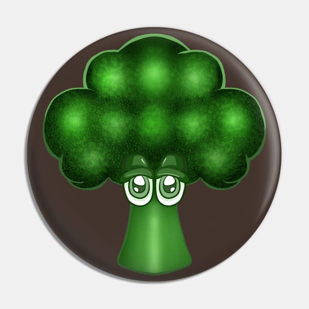 Funny Broccoli Pin by Amused Artists