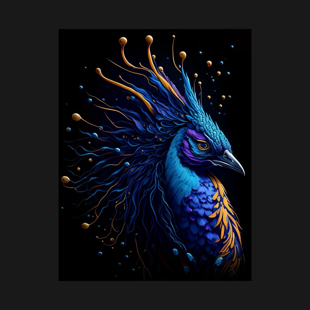 Splash Art of a Beautiful Peacock by allovervintage