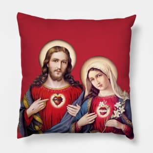 Hearts of Jesus and Mary: Sacred and Immaculate Heart Pillow