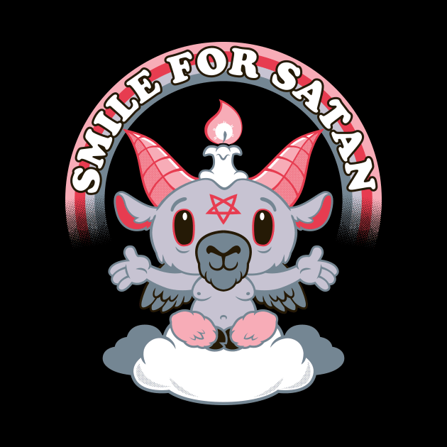 Smile for Satan - Creepy Cute Kawaii Goat - Cartoon Baphomet by Nemons