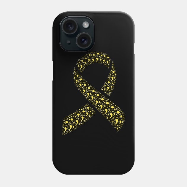 Semicolon Suicide Prevention Ribbon Phone Case by shirtonaut