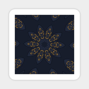 Golden pattern on blue background filling the frame. Magnet