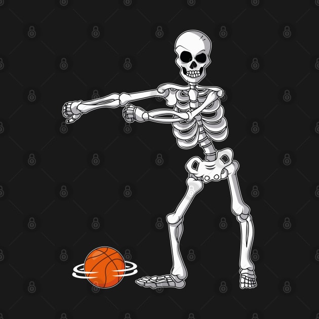 Flossing Skeleton Basketball Funny Halloween by trendingoriginals