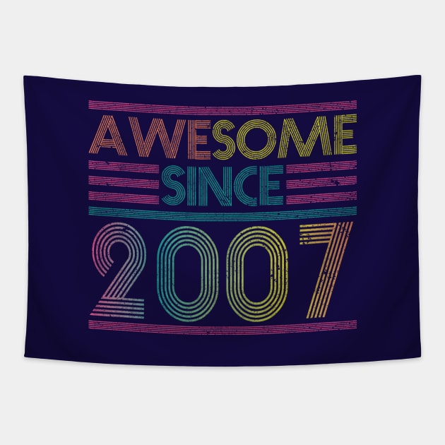 Awesome Since 2007 // Funny & Colorful 2007 Birthday Tapestry by SLAG_Creative