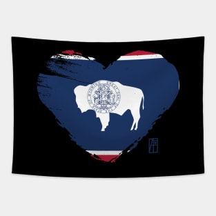 U.S. State - I Love Wyoming - Wyoming Flag Tapestry