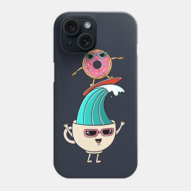 Coffee and donuts beach Phone Case by coffeeman