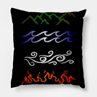 Four elements of nature v2 Pillow