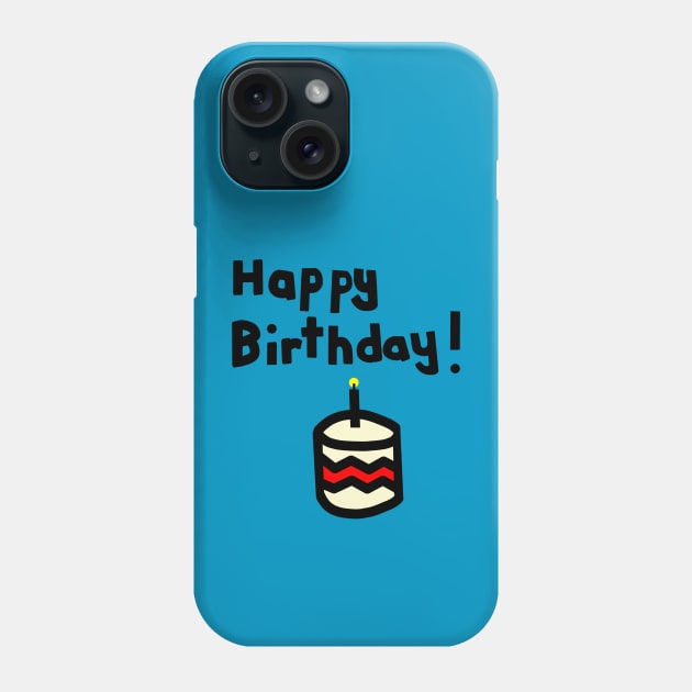 Happy Birthday with Cake and Candle Phone Case by ellenhenryart