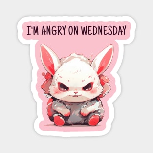 Angry wednesday rabbit Magnet