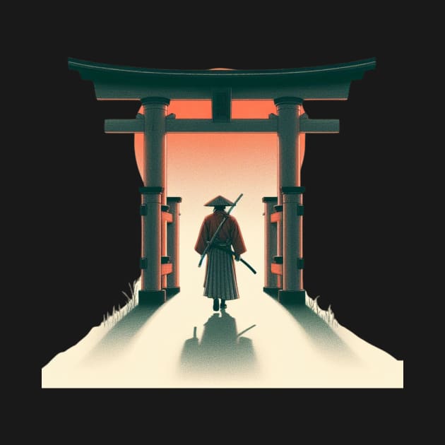 Torii Gate and Samurai by AnimeVision