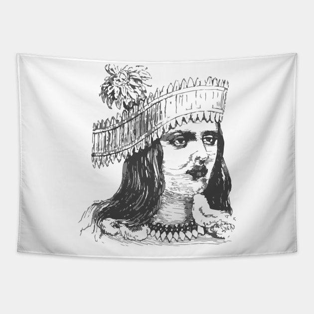 Face of an American Native Woman Tapestry by Creative Art Store