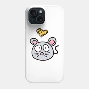 Mouse with a heart of cheese Phone Case