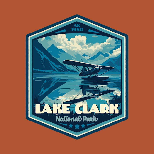 Lake Clark National Park Vintage WPA Style National Parks Art by GIANTSTEPDESIGN