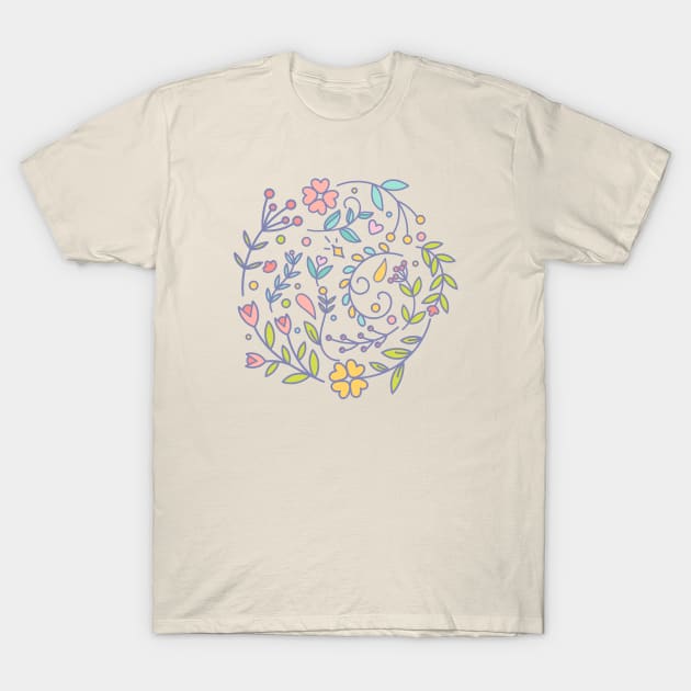 Premium Vector  Flowers doodles line t-shirt design