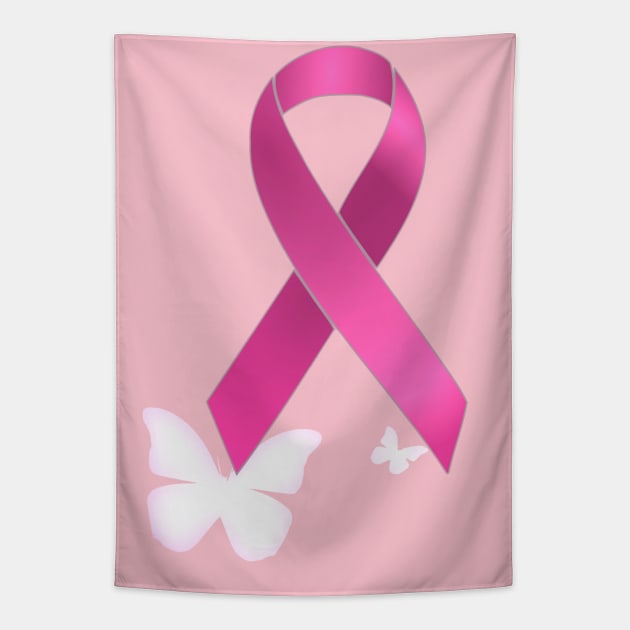 Pink Ribbon Tapestry by AlondraHanley