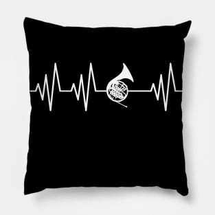 French Horn Heartbeat T-Shirt French Horn lovers Gift Pillow