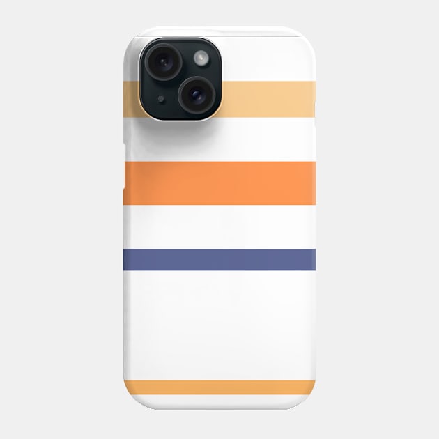 A neat miscellany of Twilight, White, Sandy, Pale Orange and Royal Orange stripes. Phone Case by Sociable Stripes