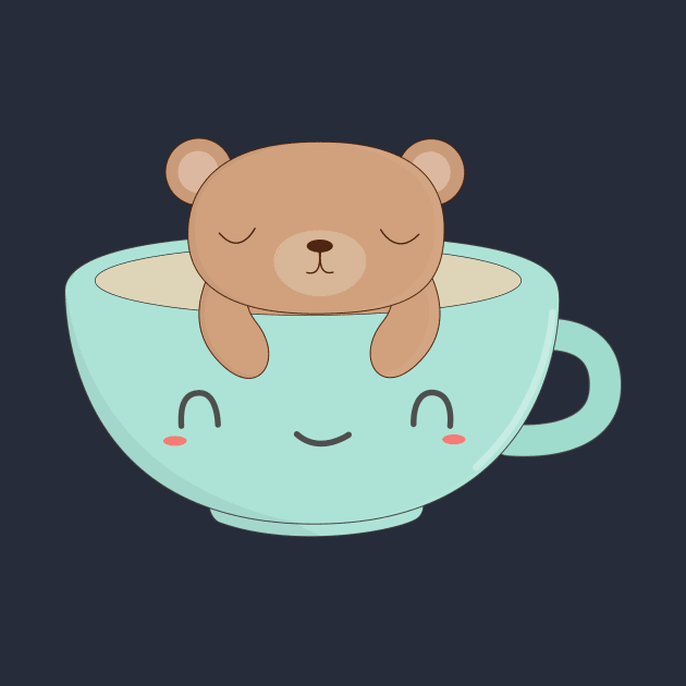 Kawaii Coffee Bear T-Shirt by happinessinatee