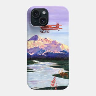 Denali Mountain Painting, K2 Aviation, Living Room Painting, Alaska Mountain, Gift for Pilot, Scott Clendaniel, Alaska Aviation, Mt McKinley Phone Case