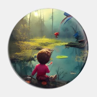 Daydreaming by the Pond Pin