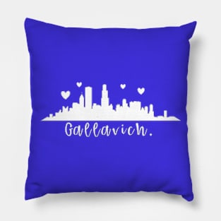 Gallavich Chicago skyline white Pillow