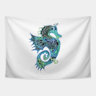 Teal Seahorse Play Tapestry