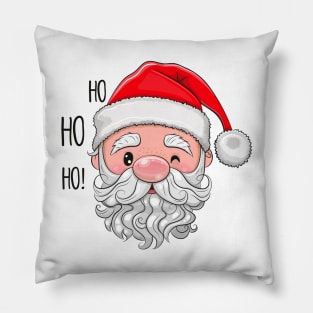 Santa Claus head and text ho-ho-ho Pillow