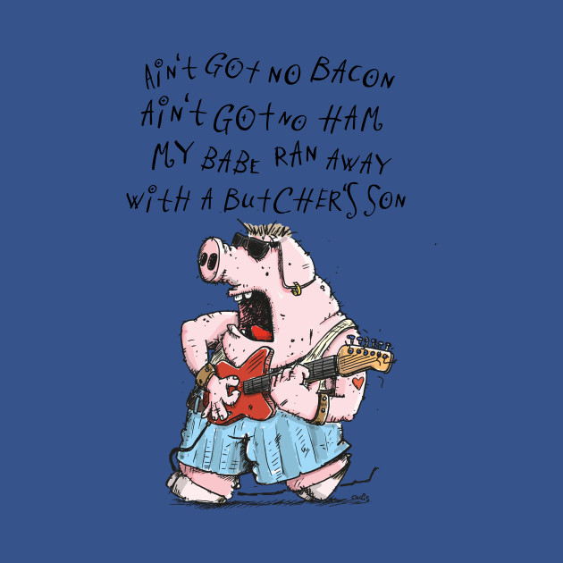 Discover Blues Guitar Pig - Blues Guitarist - T-Shirt