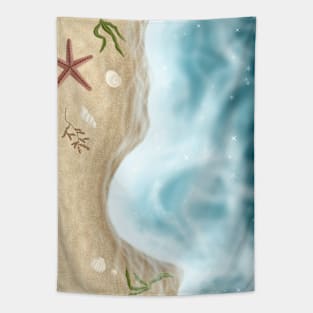 SHELLS ON THE BEACH Tapestry