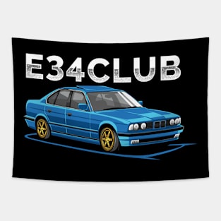 E34 CLUB - E34 Car Illustration Tapestry