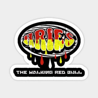 Aries The Walking Red Bull Sarcastic Zodiac Birthday Y2K Magnet